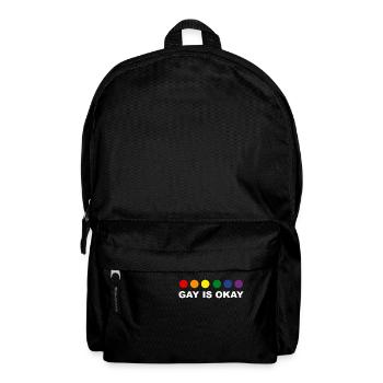 Schwul ist okay - Rucksack - Schwarz - Vorne