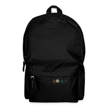 Battement de coeur rétro tortue marine - Sac à dos - noir - Devant