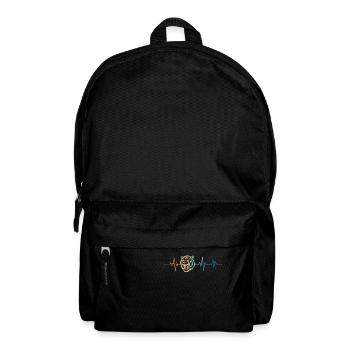 Retro Tiger Head Heartbeat - Backpack - black - Front