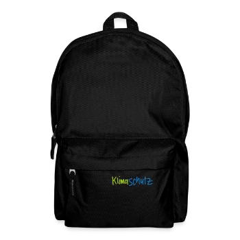 Klimaschutz - Schriftzug - Rucksack - Schwarz - Vorne