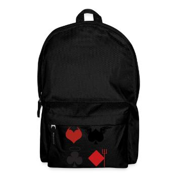 Spielkarten Engel Teufel Poker Geschenk - Rucksack - Schwarz - Vorne