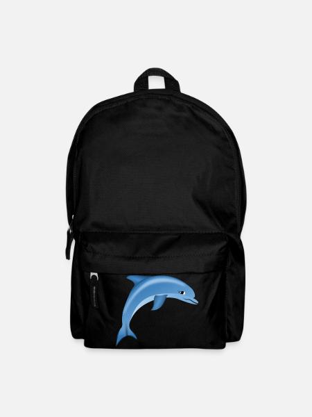 Blauer niedlicher Delphin - Rucksack - Schwarz