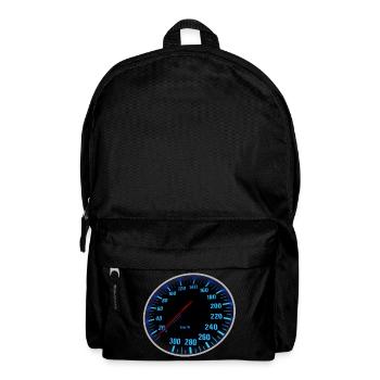 Compteur de vitesse bleu, Tacho - Design - Sac à dos - noir - Devant
