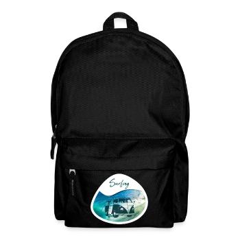 Surfing wave bus - design - Backpack - black - Front