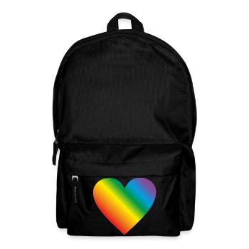 Lgbt Regenbogen Herz - Rucksack - Schwarz - Vorne