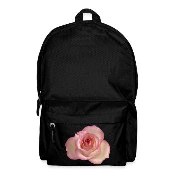 Rosa / weiße Rose - Rucksack - Schwarz - Vorne