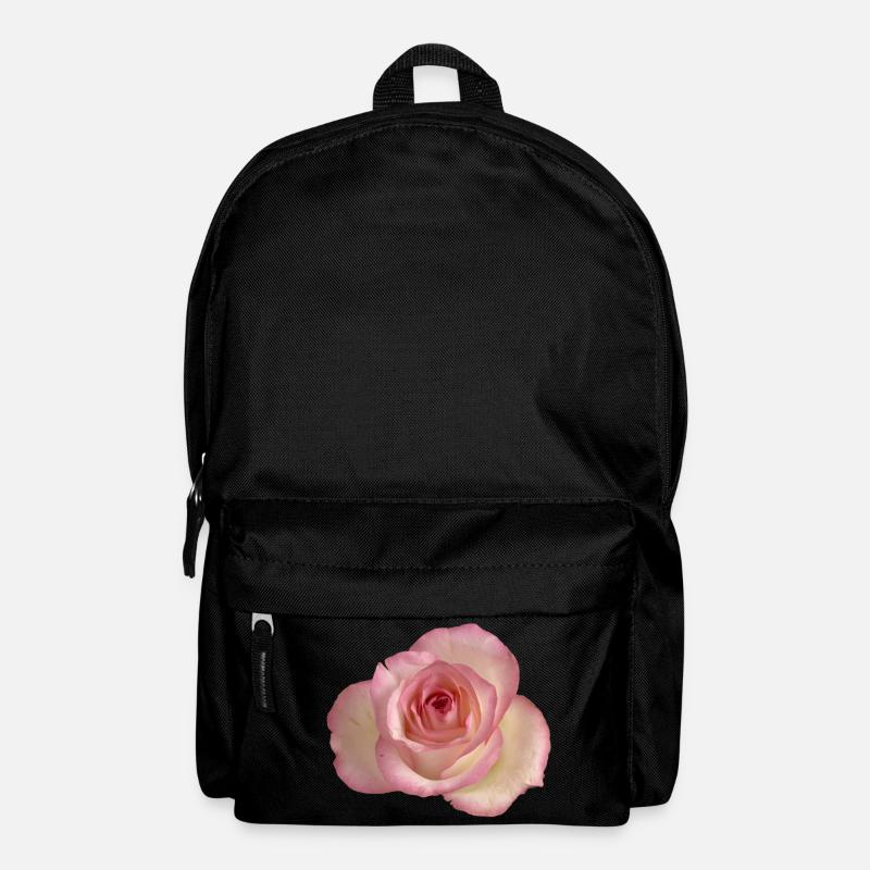 Rosa / weiße Rose - Rucksack - Schwarz