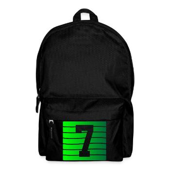 Green Stripe-7 Contrast Design - Backpack - black - Front