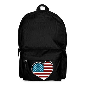 Herzflagge USA Vintage Stil - Rucksack - Schwarz - Vorne