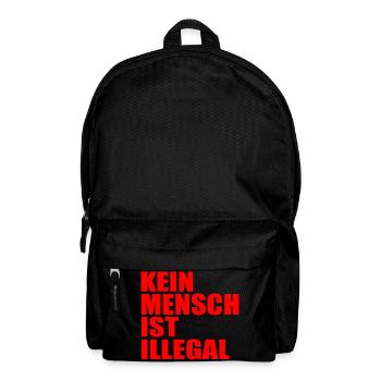 kein mensch ist illegal - Rucksack - Schwarz - Vorne