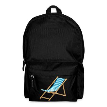 blau weiß gestreifter maritimer Liegestuhl - Rucksack - Schwarz - Vorne
