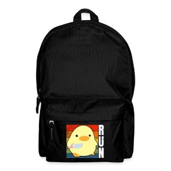 Racing Run Duck with Knife Meme Funny Saying Fun - Backpack - black - Front