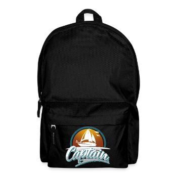 Captain Motorboat Sailing Sailor Boat Ship - Backpack - black - Front