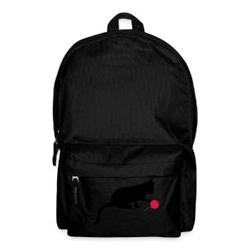 Kitten plays wool ball outline - Backpack - black - Front