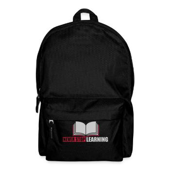 never stop learning quote - Backpack - black - Front