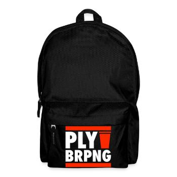 Becher-Typo im Neon-Kontrast - Rucksack - Schwarz - Vorne