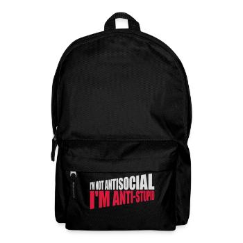 not antisocial anti stupid - Backpack - black - Front
