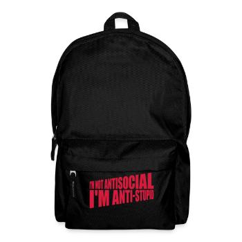 not antisocial anti stupid - Backpack - black - Front