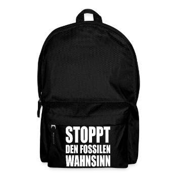 Stoppt den fossilen wahnsinn - Rucksack - Schwarz - Vorne