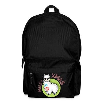 merry christmas alpaca symbol nature animals xmas - Backpack - black - Front