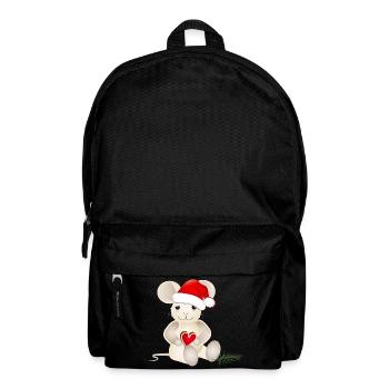 sugar-sweet mouse with a heart for Christmas - Backpack - black - Front