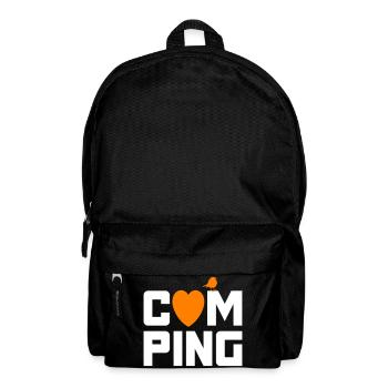 Camping Spatz Herz Camper coole Quotes Fan Urlaub - Rucksack - Schwarz - Vorne