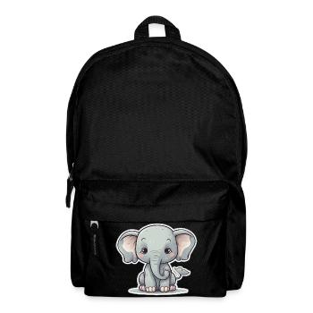 Whimsical Baby Elephant Charm - Backpack - black - Front