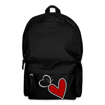 Butterfly heart heart with butterfly - Backpack - black - Front