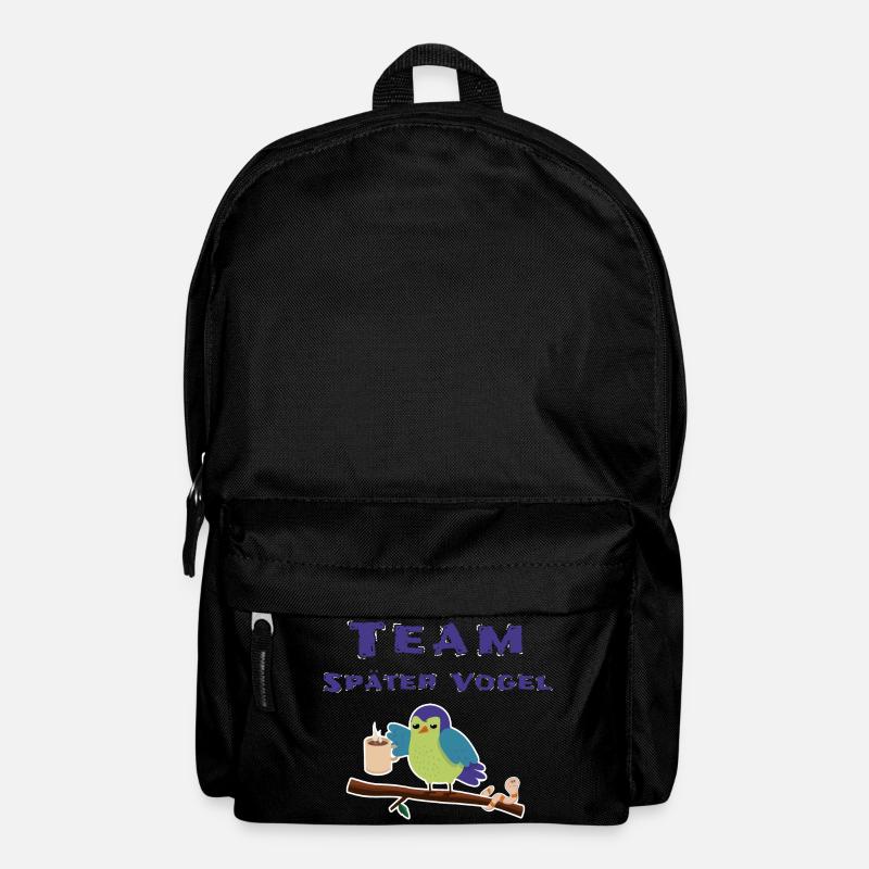 Später Vogel Morgenmuffel Schlafshirt - Rucksack - Schwarz