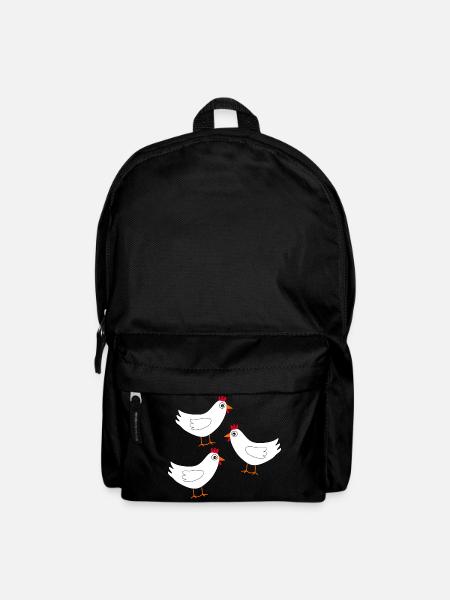 Huhn weiß weiße Hühner Hennen Ostern - Rucksack - Schwarz