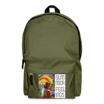 Summer Feeling: Regenbogen über einer brasilianisc - Rucksack - Olivgrün - Vorne