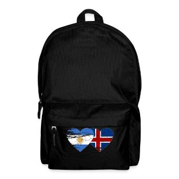 Argentine Islande drapeau coeur utilisé - Sac à dos - noir - Devant