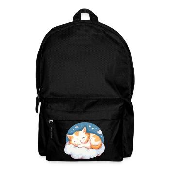 Cat Sleeping Official Sleep Shirt Pajamas - Backpack - black - Front