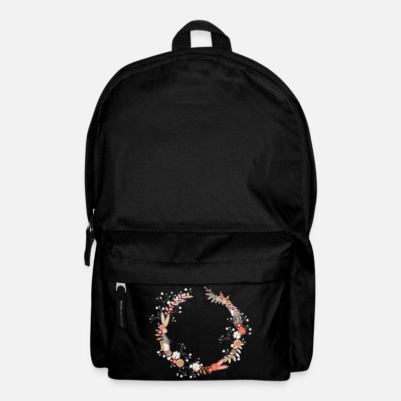 Trockenblumen Kranz mit Schleierkraut Illustration - Rucksack - Schwarz