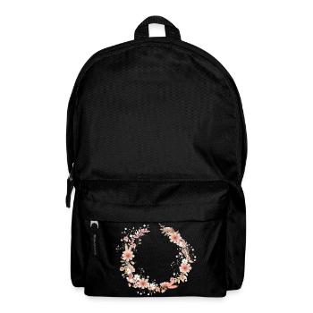 schöne Cosmea Blumenkranz Illustration in Rosa - Rucksack - Schwarz - Vorne