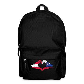 Austria Slovenia Flag Hands Heart Shape Used - Backpack - black - Front