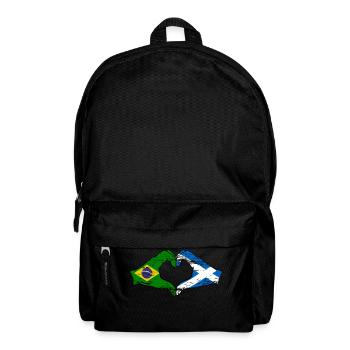 Brazil Scotland flag hands heart shape used - Backpack - black - Front