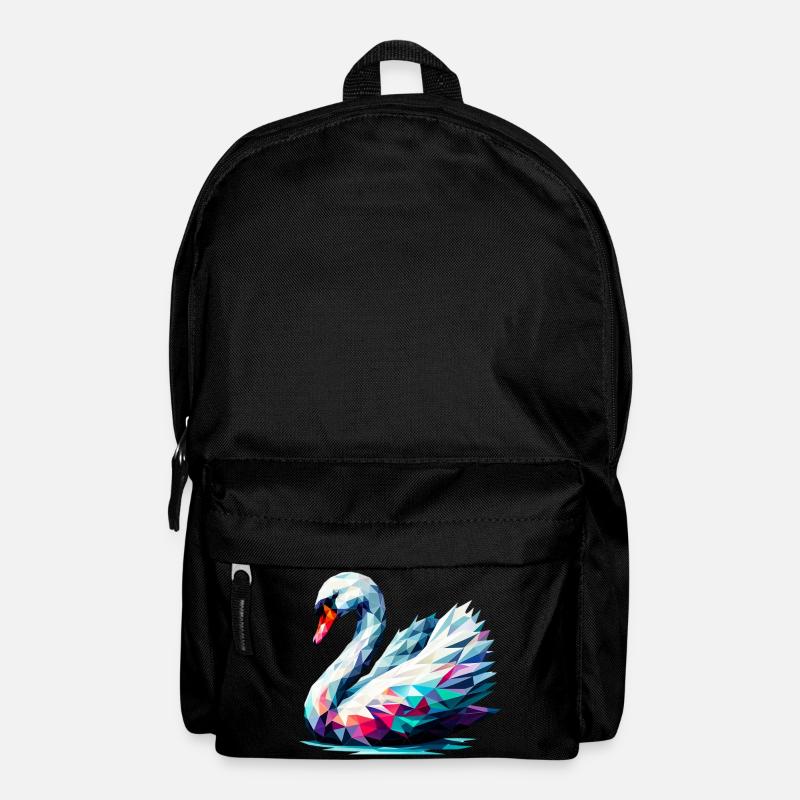 Polygonaler Schwan - Rucksack - Schwarz