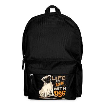 Das Leben ist schöner mit einem Hund - Rucksack - Schwarz - Vorne