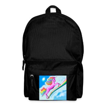 Licorne et arc-en-ciel - Sac à dos - noir - Devant
