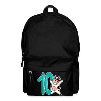 10th Birthday Motif Cow - Ten - 10 Years - Backpack - black - Front