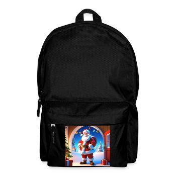 Cartoon Merry Christmas Saint Nicholas Gift - Backpack - black - Front