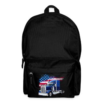 US LKW-Mit Amerika Flagge - Fahrer/Trucker - Rucksack - Schwarz - Vorne