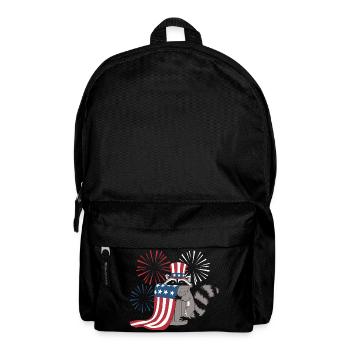 Patriotisches Waschbär-Feuerwerk - Rucksack - Schwarz - Vorne