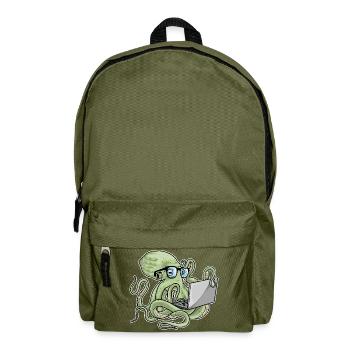 Krake Laptop - Rucksack - Olivgrün - Vorne