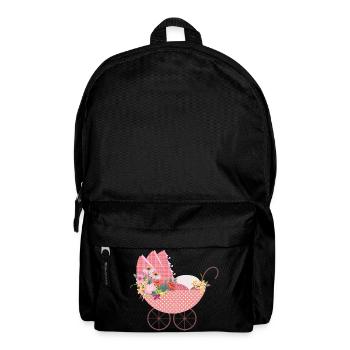 Playful Flower Stroller – Romantic Motif - Backpack - black - Front