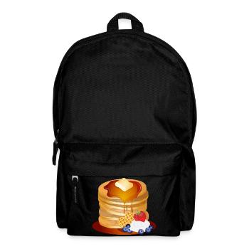 Pancakes Motif with Butter Flake and Maple Syrup - Backpack - black - Front