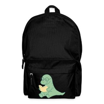Lese Dino mit Brille – süßer Bücherfreund - Rucksack - Schwarz - Vorne