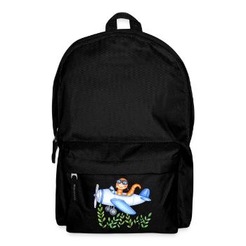 Regenwurm-Pilot rettet die Welt - Rucksack - Schwarz - Vorne