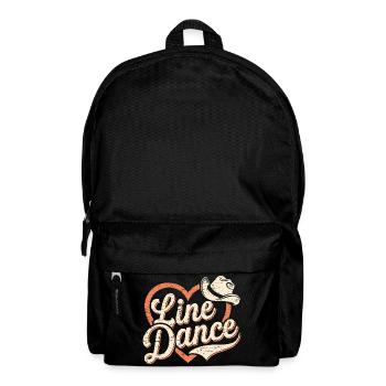 Heart and Cowboy Hat Design Line Dance - Backpack - black - Front